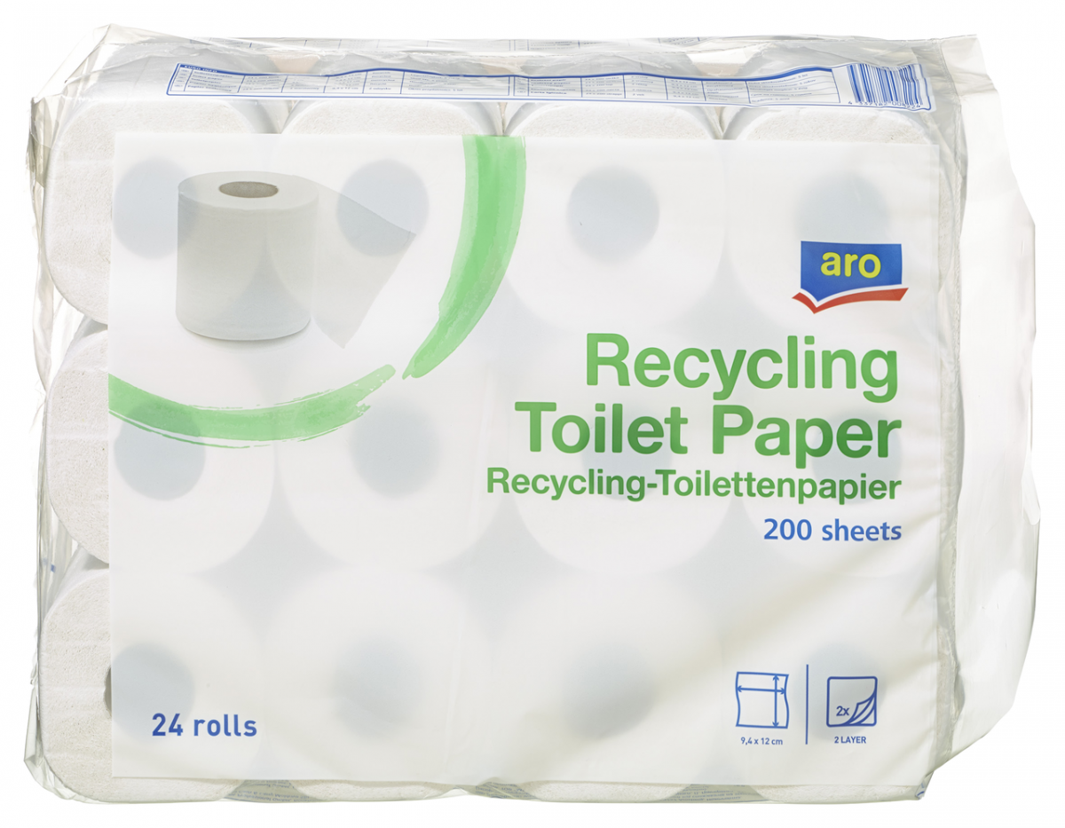 Weiß 2 Recycling Toilettenpapier aro lagig
