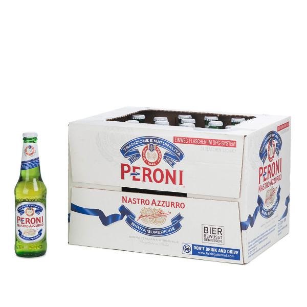 Peroni Nastro Azzurro in der 0,33l Glasflasche