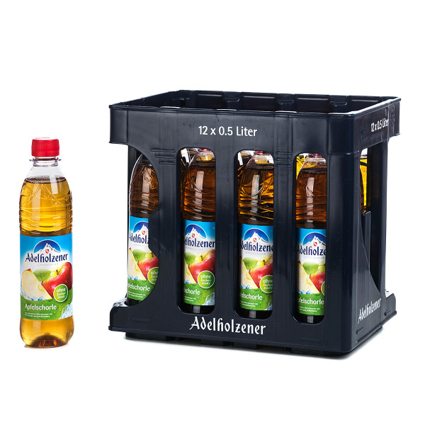 Adelholzener Apfelschorle in der 0,5l PET Flasche