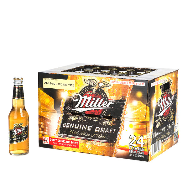 Miller Genuine Draft in der 0,33l Glasflasche